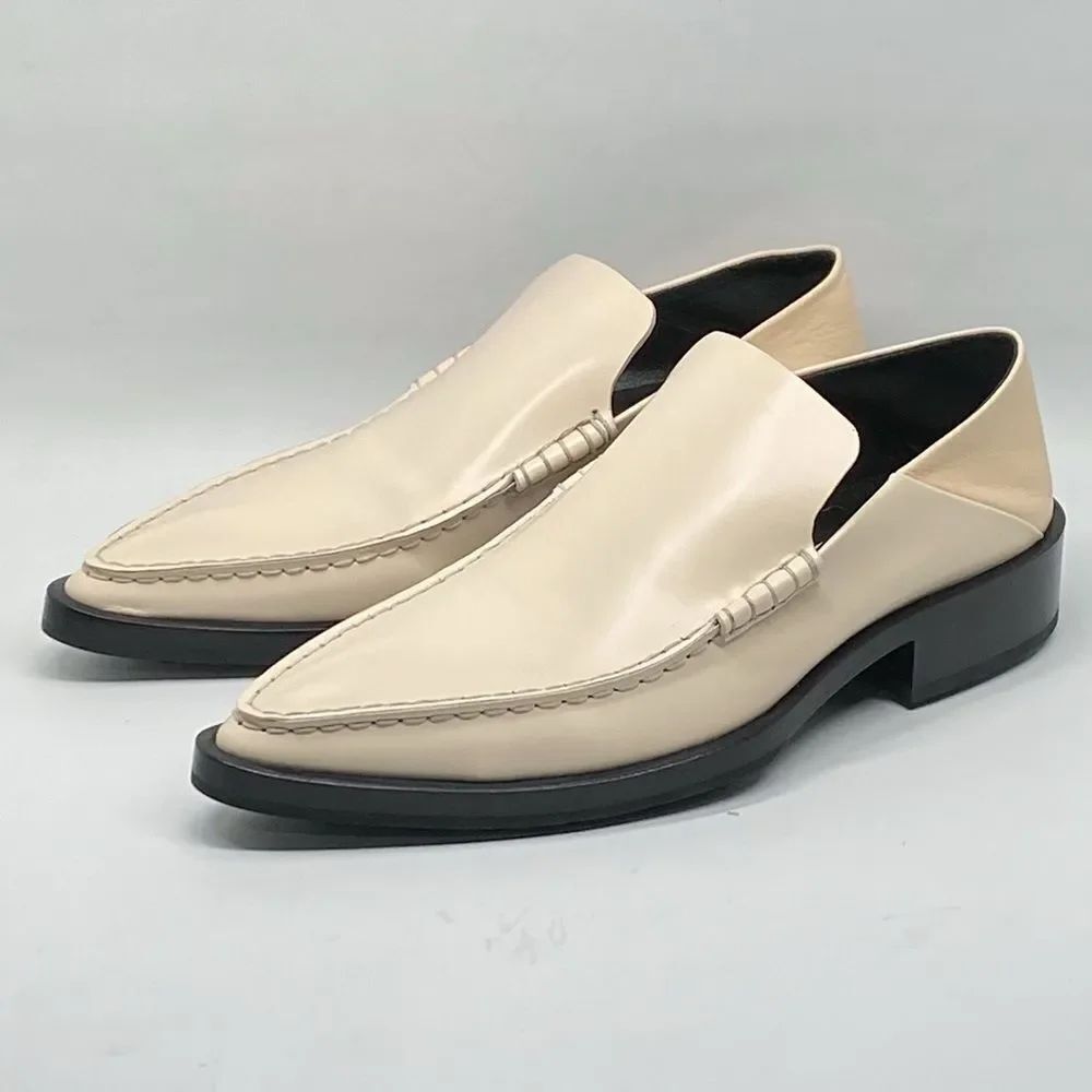 JIL SANDER Point Toe Leather Loafers size 37